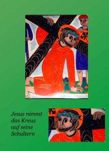 Jesus nimmt das Kreuz