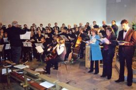 Solisten v. rechts: Herr M.-D. Nunner/Tenor, Frau R. Bayer-Kuhnlein/ Alt und Frau B. Becker/Sopran