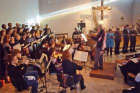 Dirigent/Chorleiter Otto Hemmerlein und ganz rechts Herr C. Steindl/ Bass