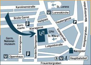 Lageplan der Katholischen Stadtkirche N�rnberg
