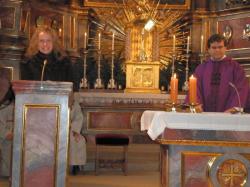 Nadine dankt zum Ende des Adventsgottesdienstes dem Pr�ses und allen G�sten.