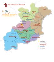 Di�zesankarte mit Gesch�ftsbereichen der Erwachsenenbildung