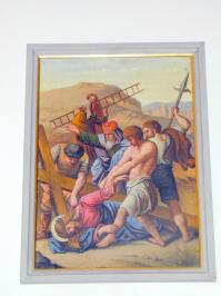 Jesus f�llt zum dritten Mal unter dem Kreuz