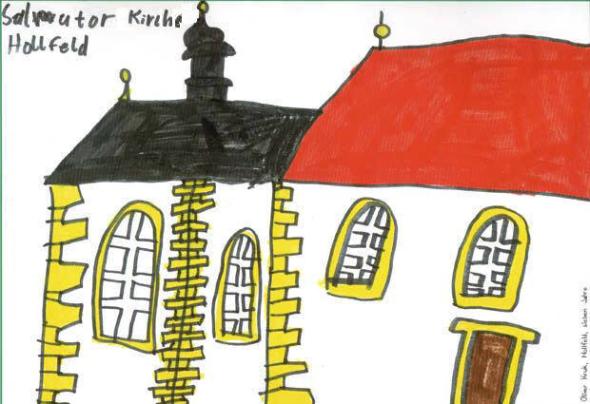 Wallfahrtskirche St. Salvator, gemalt 2005 von Oliver Kruk, 8 Jahre