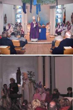 Bild oben - Festgottesdienst zum Patronatsfest
  Bild unten - Nikolausfeier