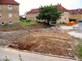 Bauplatzvorbereitung fr das
        Biomasseheizwerk Juni 2005