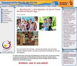 Startseite der Homepage - Berufe der Kirche
