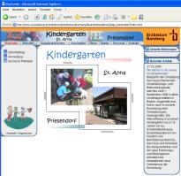 Webseite des Kindergartens in Priesendorf, der die p�dagogische Konzeption nach ISKA vorbildlich in eine Homepage umgesetzt hat.