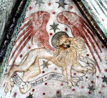Löwe - Symbol für das Markus Evangelium - 1428 Augustinuskapelle Neunkirchen am Brand
