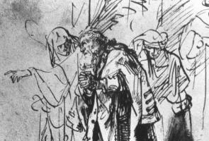 DBH-C-86-07 17. S. i. Jahrkr. (C) 'Willst du auch den Gerechten mit den Ruchlosen wegraffen?' Federzeich., Rembrandt (1609- 69).jpg