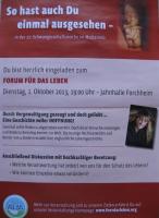 Plakt zur Verantaltung am 1 Okt. 2013 in Forchheim