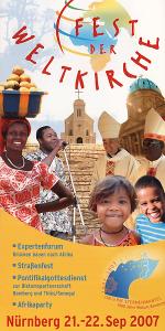 Titelseite des Flyers zum 'Fest de Weltkirche' am 21. und 22. September in N�rnberg