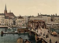 Stadtansicht von Stettin um 1895 - im Vordergrund die Lange Brcke