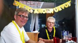 Reinhold Nann und Christian Löhr beim Mittagessen