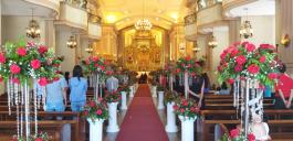 Kathedrale in Cebu - im Hochzeitsschmuck