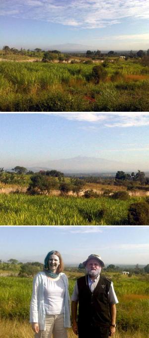 Unterwegs. Ausblick auf 'Mount of Kenia'