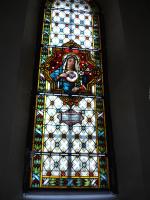 Buntglasfenster mit tiefreligi�sem Motiv
  das Herz Mariens